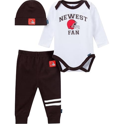 Gerber NFL baby-boys 3-piece Onesie Bodysuit, Active Pant and Cap Set - Image 1