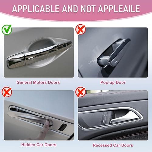 10 PCS Bling Car Door Handle Protector, Shiny Crystal Rhinestone Anti-Scratch Glitter Universal Cars Door Handle Protective Cover, Pink Car Accessories for Women (Pink) thumbnail 6