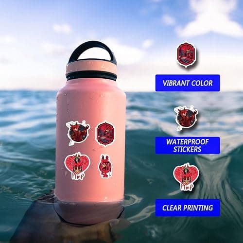 122Pcs Alastor Stickers Pack, Aesthetic Vinyl Waterproof Sticker Decals for Water Bottle,Laptop,Phone,Skateboard,Scrapbooking,Bumper for Teens Adults Fans for Party Supply… thumbnail 6