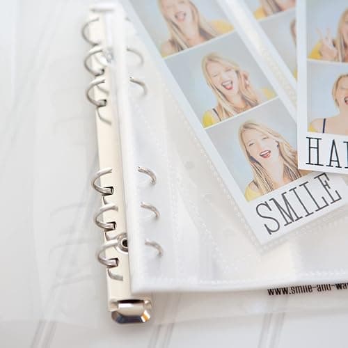 Photo Booth Photo Album - 6 Ring Glitter Notebook Sparkle Binder With 20 2x6 Photo Sleeves - Fits 80 Slide In Photobooth Strips (2x6, QUARTZ) thumbnail 6