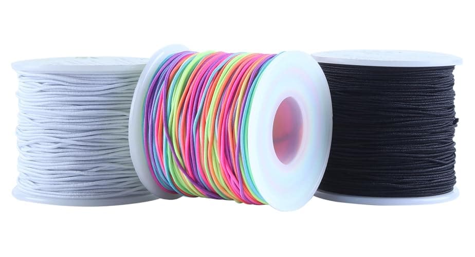 KONMAY 1.0mm Stretchy Bracelet String, Elastic Beading Cord for Pony Beads, Kandi Bracelets, Necklaces & DIY Crafts, Mixed, 50 Yards Each thumbnail 3