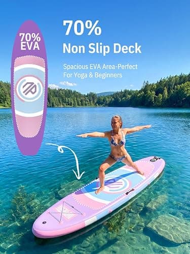 Niphean 10' Inflatable Paddle Board, Ultra-Light SUP for Beginners | Versatile Yoga Paddle Board with Durable SUP Accessories, 400lbs Capacity, Stand Up Paddle Boards for Adults & Youth thumbnail 5