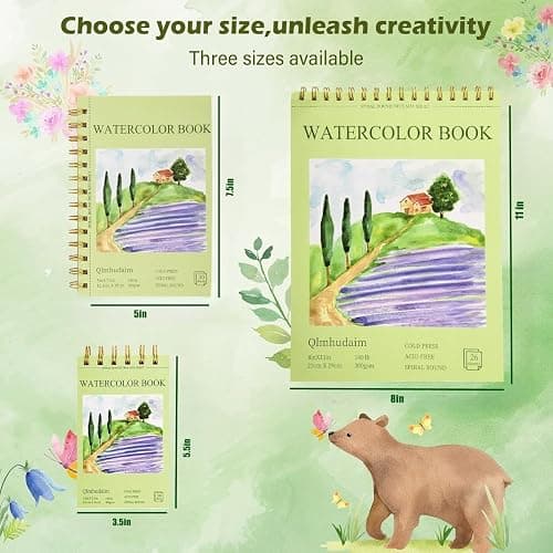 5x7.5 Inch Spiral Watercolor Paper Pad - 30 Sheets 140lb/300g Acid-Free Artist Paper | Tear-Line Perforated Pages for Framing & Mixed Media |Watercolor, Art Journaling (Adults, Students, Travel) thumbnail 2