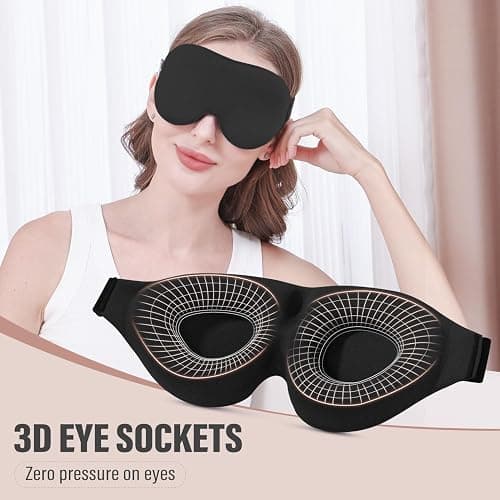 YIVIEW Sleep Mask for Side Sleeper, Complete Light Blocking 3D Sleeping Eye Mask, Soft Breathable Eye Cover for Women Men, Relaxing Zero Pressure Night Blindfold - Black thumbnail 4