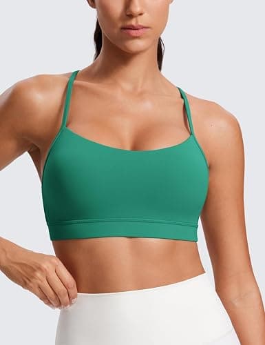 CRZ YOGA Womens Butterluxe Y Back Sports Bra - Padded Racerback Low Impact Spaghetti Thin Strap Workout Yoga Top thumbnail 2
