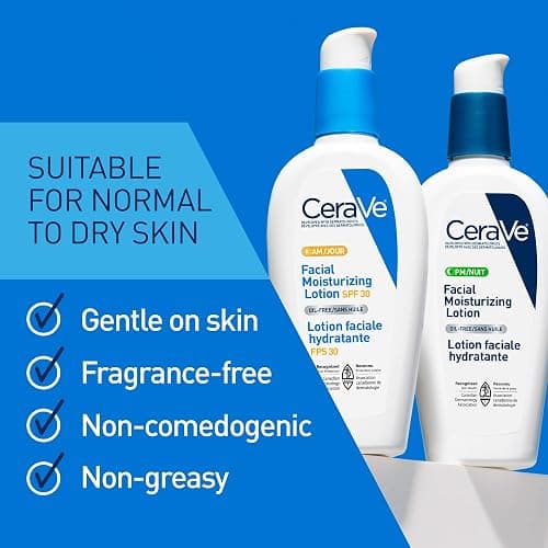 CeraVe Face Cream BUNDLE, Cerave AM Facial Moisturizing Lotion with SPF 30 & PM Facial Moisturizing Lotion, Formulated with Hyaluronic Acid & Ceramides, Non-Greasy, Gentle on Skin & Fragrance-Free thumbnail 5
