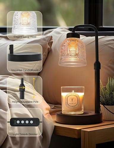 Yohonk Candle Warmer Lamp with Timer Dimmable, Adjustable Lamp Candle Warmer, Birthday Gifts for Women Mom, Wax Warmer Lamp for Scented Jar, House Warming Gifts New Home Decor thumbnail 6