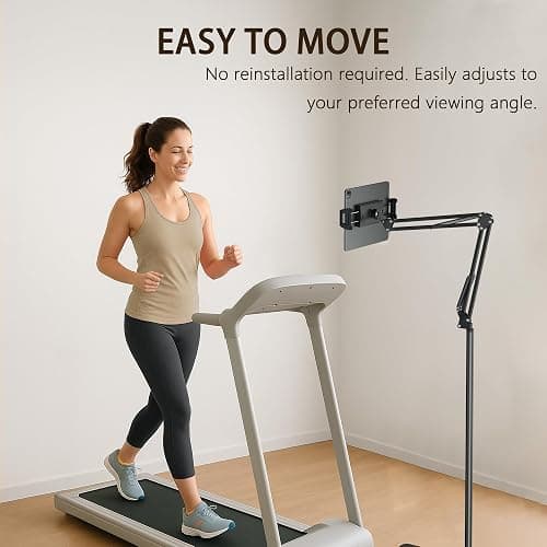 Tablet Floor Stand & Kindle Holder, Overhead Bed Reading Stand with 360° Rotatable Clamp and Height Adjustable Flexible Long Arm, Compatible with Kindle, iPad mini/Air/Pro, and 4.7-14 Inch Devices thumbnail 6