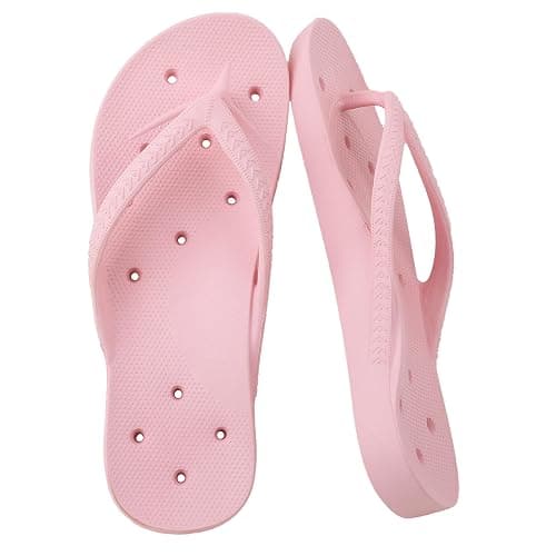 YoveGxlthrea Shower Shoes for Men and Women Arch Support Flip Flops Holes Orthotic Thong Slipper for Beach Pool Bath Gym College Dorm Non-Slip Quickly Dry Sandals - Image 1
