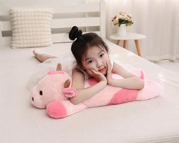 YESGIRL 25.6 inch 5 lbs Cow Weighted Stuffed Animals, Large Weighted Plush Animal, Cute Plush Toy Pillow, Soft Kawaii Plushie Gifts for Adults, Kids, Boys and Girls(Pink) thumbnail 4