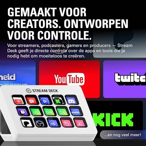 Elgato Stream Deck MK.2 White – Studio Controller, 15 macro keys, trigger actions in apps and software like OBS, Twitch, ​YouTube and more, works with Mac and PC thumbnail 2