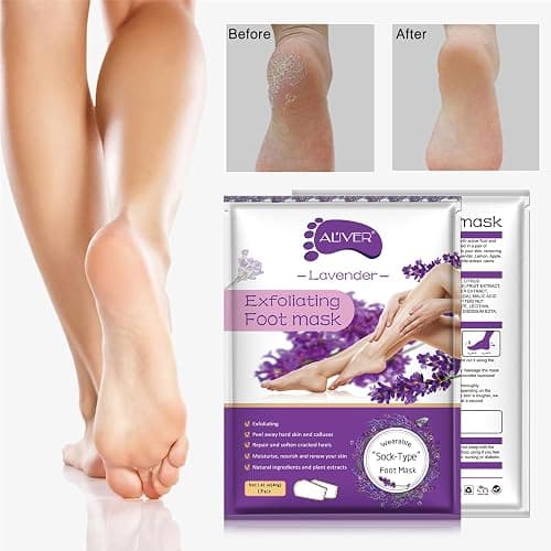 ALIVER Foot Peel Mask 3 Pack, Exfoliator Peel Off Calluses Dead Skin Callus Remover, Baby Soft Smooth Touch Feet-Men Women (Lavender) thumbnail 3