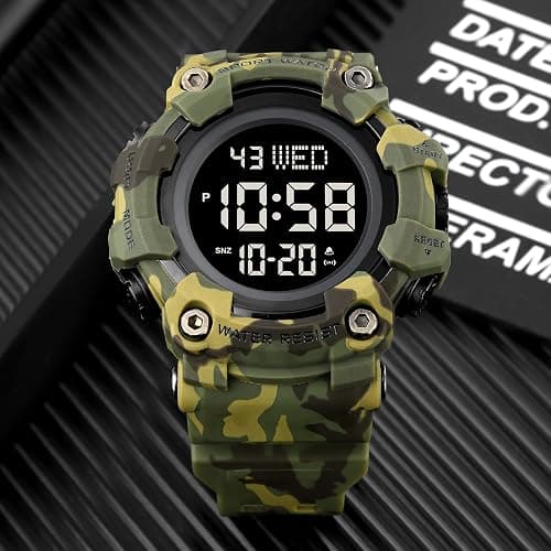 Gosasa Men Sport Watch Countdown Stopwatch Watch Mens Wrist Watch Waterproof LED Electronic Digital Male Watch 12/24 Hour Multifunctional Watch thumbnail 5