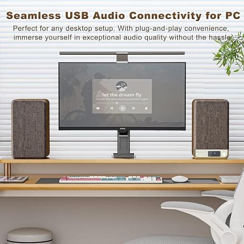 3.5" Computer Speakers for Desktop PC, Active Bookshelf Speakers Pair for Vinyl Record Player, Stereo Speakers with 3.5mm Aux RCA Input, BT 5.4, USB Powered for Turntable Laptop Gaming Monitor thumbnail 4