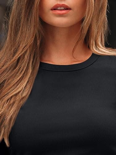 AUTOMET Long Sleeve Shirts Blouses Fall Fashion Ribbed Basic Tops Winter Clothes thumbnail 6