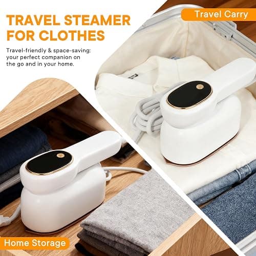 Smart Travel Steamer for Clothes, 1200W Handheld mini travel Steam All-in-One Portable Steamer Iron with LCD Display, 3 Steam Modes & 5s Fast Heat-up, Garment Steamer for Travel, Home, and Office thumbnail 6