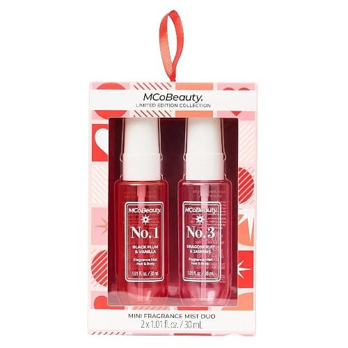 MCoBeauty - Mini Fragrance Mist Duo, No. 1 & No. 3, Limited Edition Travel-Size Body & Hair Perfume Sprays with Fruity, Floral & Tropical Notes, Holiday Collection, Cruelty Free Fragrance Gift Set - Image 1