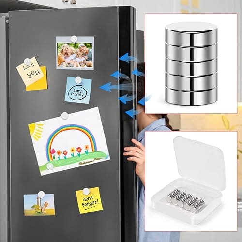 VSKIZ Refrigerator Magnets 50 Pcs, 10x3mm Tiny Round Disc Small Whiteboard Magnets for Crafts, DIY, Office, Dry Erase Board thumbnail 4