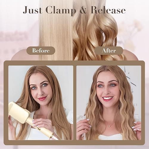 AISEELY 32MM Ceramic Curling Wand - 3 Barrel Beach Wave Hair Curler with Adjustable Temp (160°C-220°C), Anti-Scald Design & Travel Lock | Frizz-Free Waves for All Hair Types | White thumbnail 5