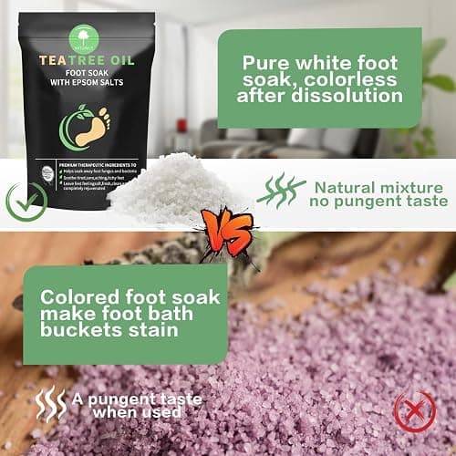 Tea Tree Oil Foot Soak with Epsom Salt - Pedicure Foot Spa for Toenail Fungus Treatment, Nail Discoloration, Stubborn Foot Odor and Itchiness -16 oz thumbnail 2