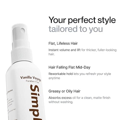 Simpletics Himalayan Sea Salt Hair Spray (Vanilla Scent) – Natural 5-Ingredient Formula for Beach Waves & Volume – Light Hold, Non-Greasy, Paraben & Sulfate Free – Unisex 8 fl oz thumbnail 3
