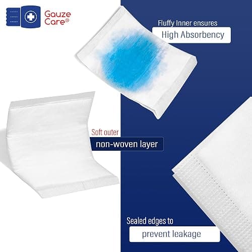 GauzeCare Sterile Abdominal- ABD Combine Pads| 24-Pack, 8x10 Inches| Extra Absorbent & Thick, Individually Wrapped Wound Dressing, First Aid Pads| Surgical-Grade, Nonstick- for Heavy Leakage, Post Op thumbnail 3