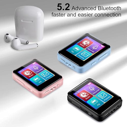 MP3 Music Player 32GB with Bluetooth, Portable Mini Music Player with 1.8 inch Screen, Speakers, FM Radio, Recorder, Up to 512GB, Black thumbnail 6
