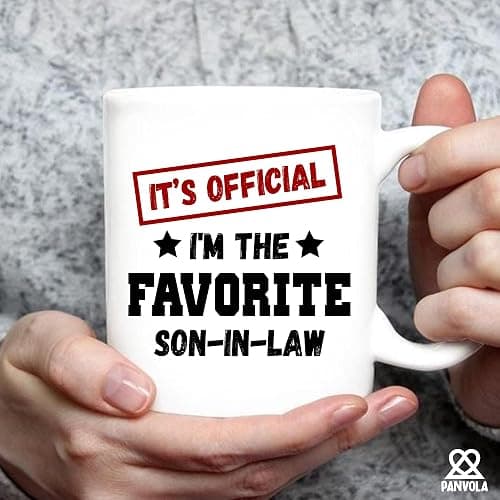 It's Official I'm The Favorite Son-In-Law Funny Son In Law Gifts From Mother Father-In-Law Family Novelty Drinkware Ceramic Mug 11 oz White thumbnail 5