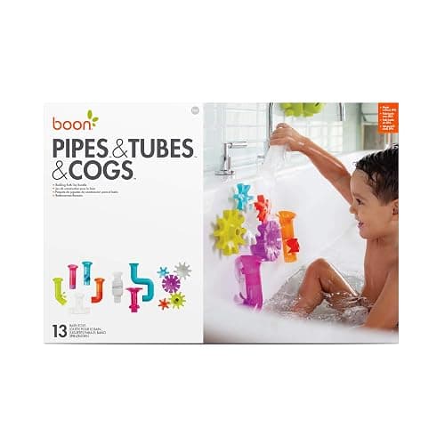 Boon Bundle Baby and Toddler Bath Toys - Includes Boon Pipes, Cogs, and Tubes Bathtub Toys - Toddler Sensory Toys - Multicolored - 13 Count - Ages 12 Months and Up thumbnail 7