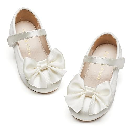 Felix & Flora Toddler Flower Girl Dress Shoes - Girl Ballet Flats Party School Shoes Wedding - Image 1