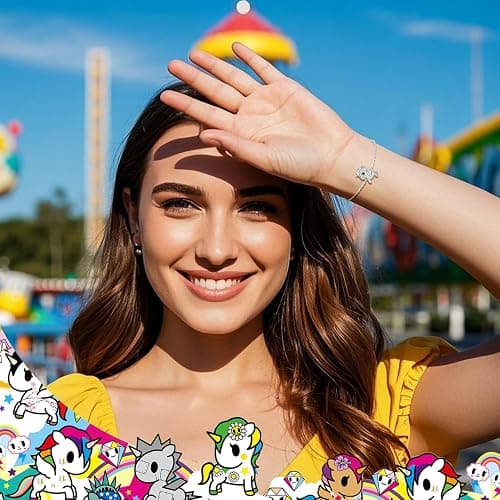 Tokidoki Unicorno 14K Gold Plated Necklace Bracelet Earring Official Licensed Jewelry Trendy Accessory Cubic Zirconia Necklace Bracelet Earring Gift for Women thumbnail 5