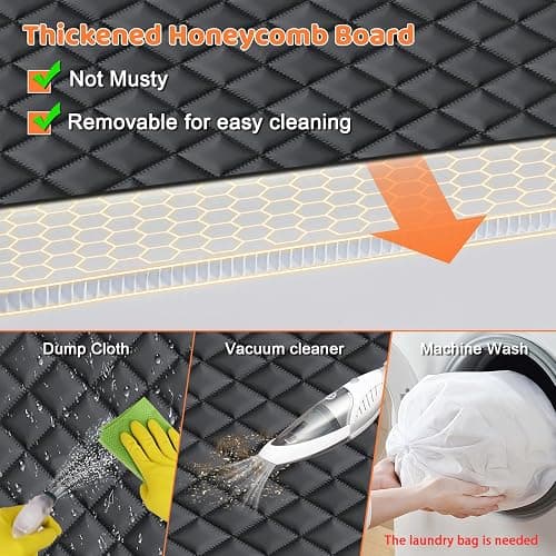 URPOWER Backseat Extender for Dogs - Hard Bottom Dog Car Seat Cover for Back Seat, Dog Hammock for Car, SUV, and Truck, Pet Rear Seat Protector Dogs Travel Bed with Mesh Window & Side Flaps thumbnail 7