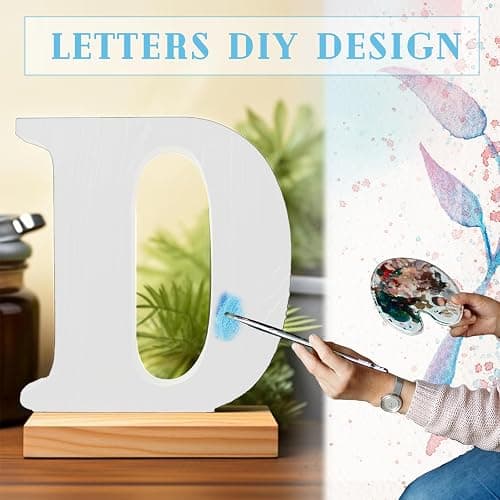 Zaruatu 6 Inch White Wooden Letters Unfinished Wood Letters for Crafts Blank DIY Crafts for Adults Paintable Standing Letters for Wall Wedding Birthday Party Decoration (&) thumbnail 6