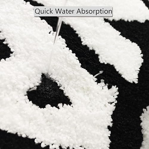 PASUXI You Look Good Bath Mat, Cute Bath Rug for Bathroom, Non-Slip Cool Rugs for Bedroom, Soft and Stylish Bathroom Mats, House Warming Gifts New Home (Black and White, 21" x 29") thumbnail 5