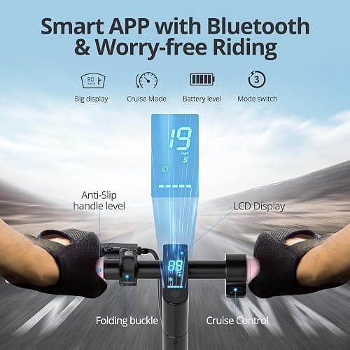 Roinside Electric Scooter- 8.5"/10''/14'' Tires, Up to 19/22MPH, 350W/500W Motor, Max 12/16/21/23/27/62Miles Long-Range Foldable Escooter for Adults Adults Scooter with Double Braking System, App thumbnail 3