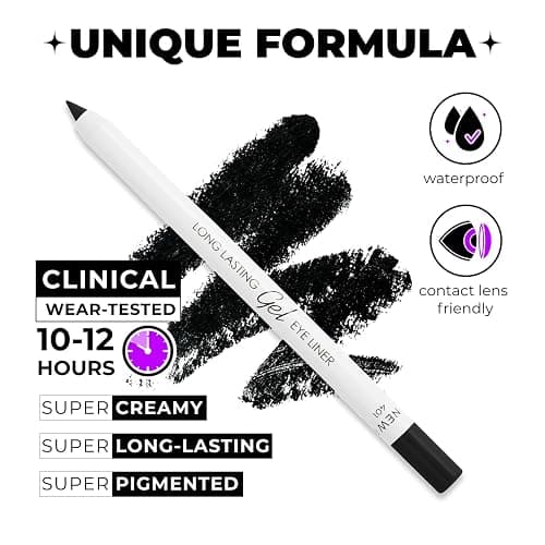 Lamel No Smudge Gel Eyeliner - Deep Black - Waterproof Eyeliner Pencil - 10-Hour Wear, Sharpenable, Contact Lens Friendly, Vegan - Creamy & Sweat Proof Pencil - Highly Pigmented - 401 Shade thumbnail 2