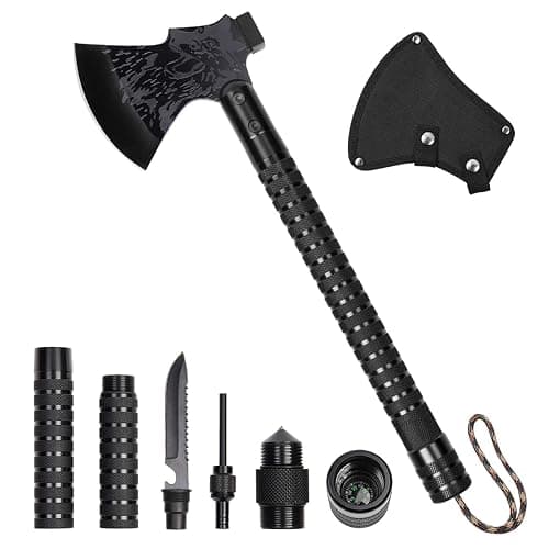 LIANTRAL Survival Camping Axe, Folding Tactical Axe Hatchet with Hammer, Nylon Sheath for Outdoor Adventures - Image 1