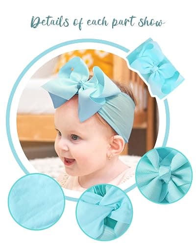 doboi 20pcs Baby Girls Bows Headbands Nylon Hairbands Ribbon Bow Elastic Hair Accessories for Newborns Infants Toddlers and Kids thumbnail 4