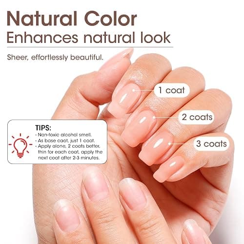 GELLEN Nail Corrector Polish Tinted Sheer Nude, Enhance Natural Look | Toxin HEMA Free One Stop Nail Polish, No Base Top & Lamp Needed | Corrects & Strengthens Weak Brittle Uneven Discolored Nails thumbnail 4