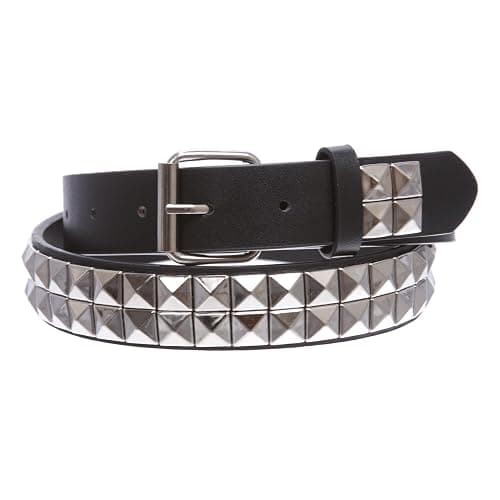Kids 1" Snap On Punk Rock Studded Leather Belt thumbnail 2