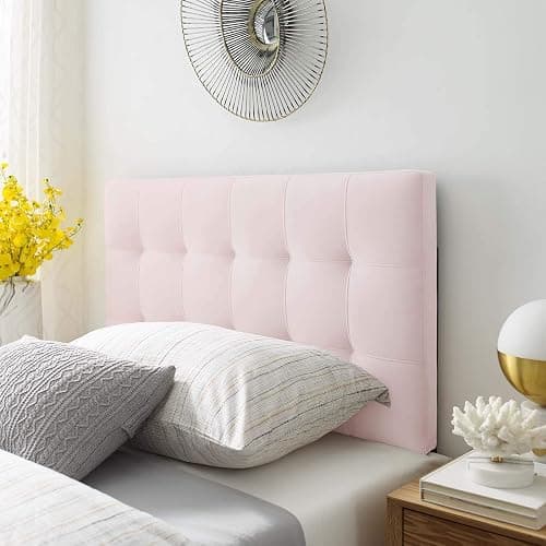 Modway Lily Biscuit Tufted Twin Performance Velvet Headboard, Pink - Image 1