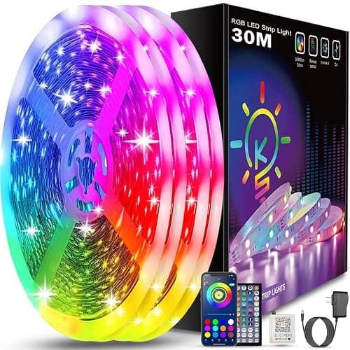 Keepsmile Ruban Led 30m (15mx2), Led Chambre Bluetooth, Bande Led Contrôlé par Télécommande APP, Guirlande Lumineuse Décoration Chambre Led Bureau - Image 1
