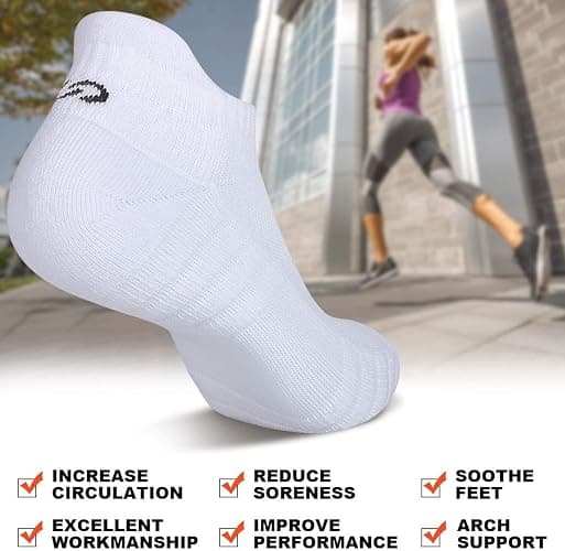 Lapulas Athletic Running Ankle Socks, Low Cut Cushioned Anti-Blister Tab Sports Socks Men Women 6Pairs thumbnail 6