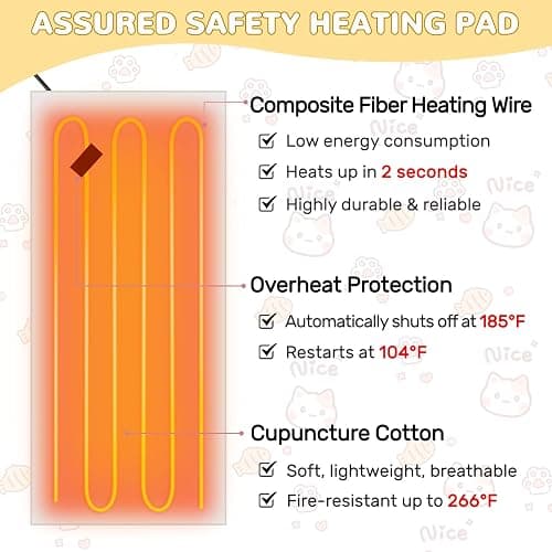 Cat Heating Pad for Period Cramps Menstrual Pain Relief, Portable Electric Heat Pads USB Powered, Cute Black Cat Plush Stuffed Animals Gift, Funny Cats Gifts for Women Teen Girls Birthday Christmas thumbnail 6