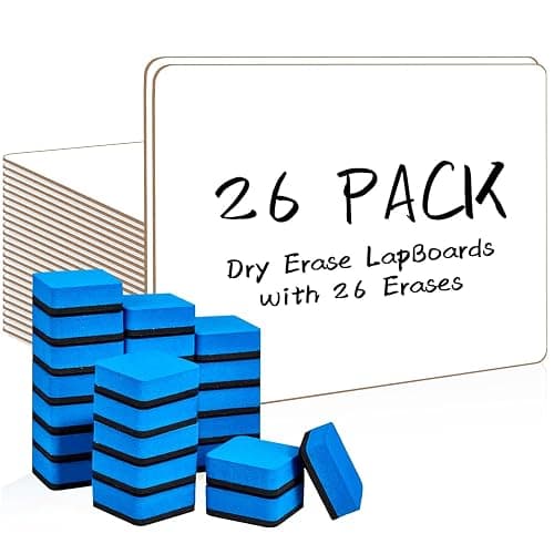 Dry Erase LapBoards, PANDRI 26 Pack Double Sided 12.5 x 9 Inch Whiteboards with 26 Erasers, Dry Erase Boards for Office Students Classroom Teacher Supplies - Image 1