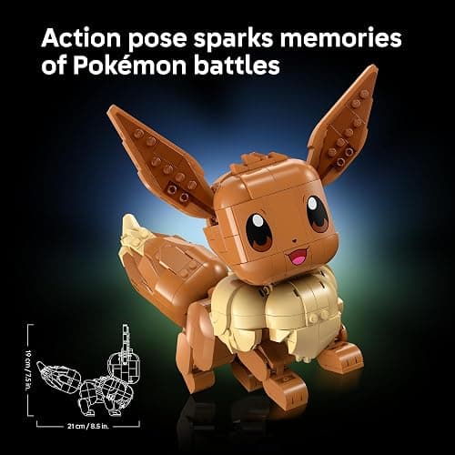 LEGO Pokémon Eevee - Collectible Building Set for Adults, Ages 18+ - Posable Pokémon Figure for Display - Desk, Bookshelf or Home Office Decor - Gift for Men & Women - 72151 thumbnail 5