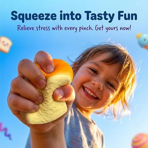 Invasgi 2 Pack Bread Squishy Slow Rise Toys, Dumpling Squishy Fidget Toys for Kids & Adults,Stress Relief Squeeze Toy, Gifts for Office, Party Favors, Back to School thumbnail 7