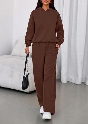 PRETTYGARDEN Womens Sweatsuits 2 Piece Set 2025 Casual Winter Long Sleeve Hoodie Loose Wide Leg Sweatpants Fall Tracksuit thumbnail 6