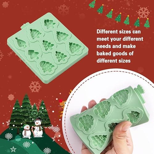 KALAIEN 3 Pcs Christmas Chocolate Molds,Christmas Tree Cake Mold,Santa Claus Fondant Candy Mold for Clay,Candle,Cake Topper Decoration Supplies thumbnail 6
