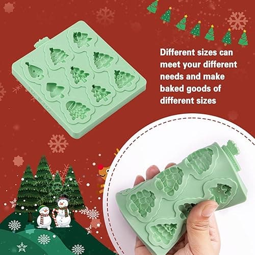 KALAIEN 3 Pcs Christmas Chocolate Molds,Christmas Tree Cake Mold,Santa Claus Fondant Candy Mold for Clay,Candle,Cake Topper Decoration Supplies thumbnail 7